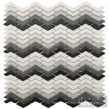 Multi-colors Chevron Recycled Glass Mosaic Design